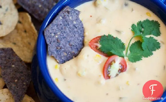 Roasted Corn, Tomato and Garlic Queso