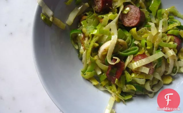 Leeks With Sausage And Mustard