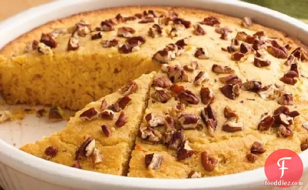 Pecan-Topped Cornbread with Honey Butter
