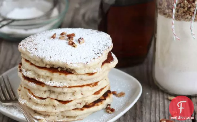 Snowball Cookie Layered Pancake Jars