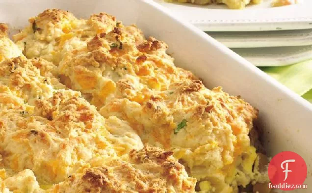 Sausage and Apple Cheddar Biscuit Bake