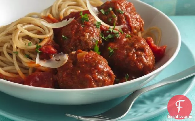 Spicy Parmesan Meatballs with Angel Hair Pasta