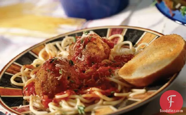 Spaghetti and Spicy Rice Balls