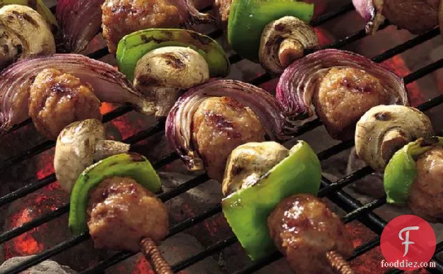 Grilled Sweet and Sour Meatball Kabobs