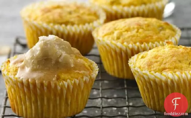 Cornbread Cupcakes with Maple Butter Topping