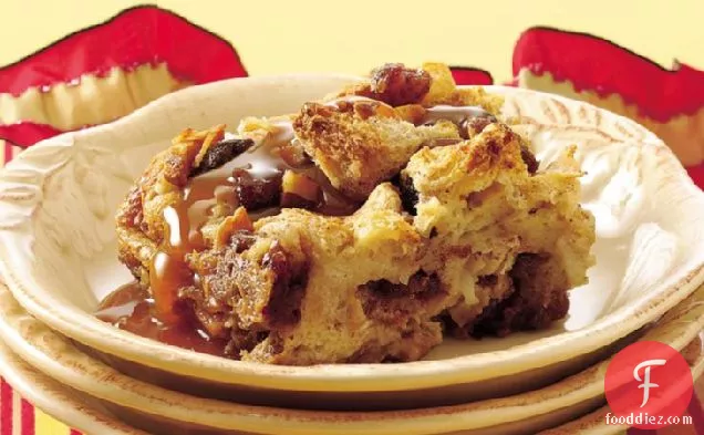 Mocha Bread Pudding with Caramel Topping