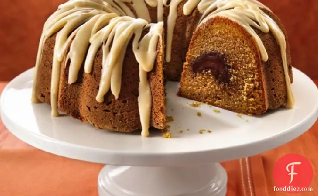 Pumpkin Truffle Pound Cake with Browned Butter Icing