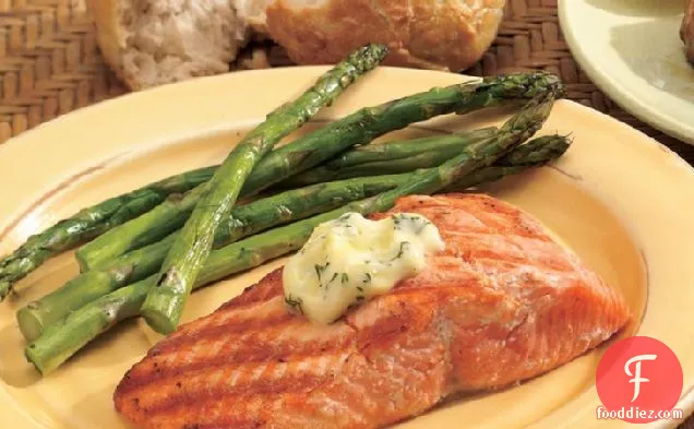 Grilled Salmon with Lemon-Dill Butter