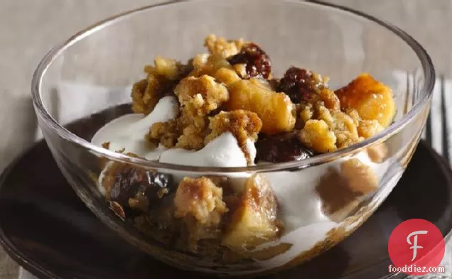 Ginger-Cherry-Pear Crisp with Oatmeal Topping