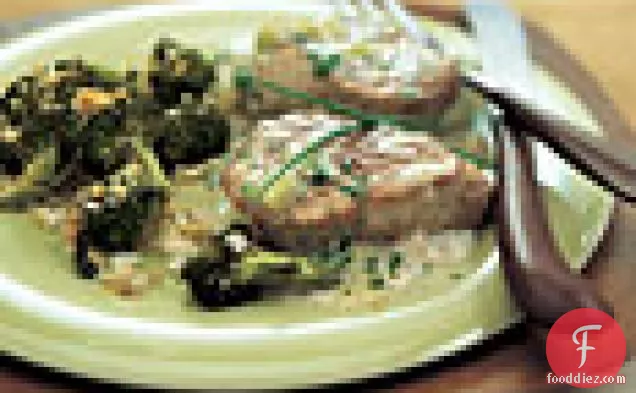 Pork Medallions with Mustard-Chive Sauce