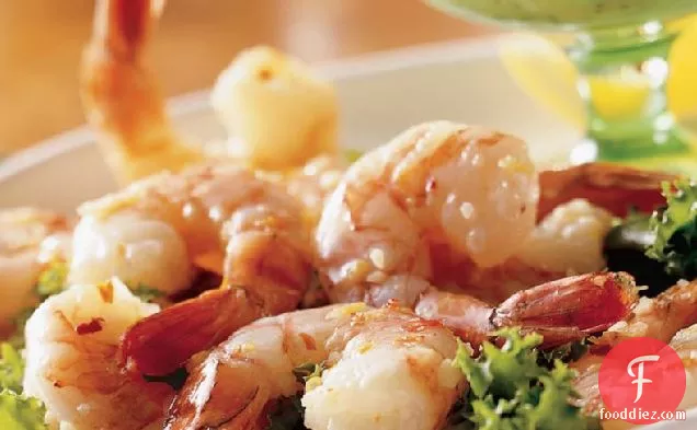 Spicy Lemon Shrimp with Basil Mayonnaise