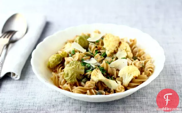 Winter Pasta with Cauliflower and Brussels Sprouts