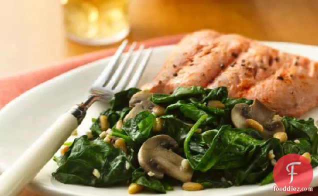 Dilly Spinach with Mushrooms