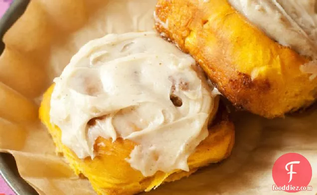 Overnight Pumpkin Spice Rolls with Cream Cheese Icing