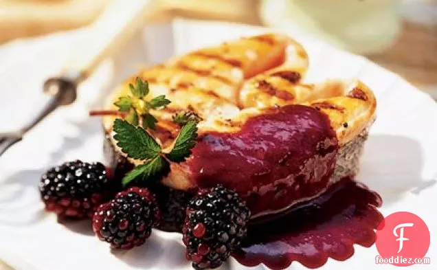 Grilled Salmon with Blackberry-Cabernet Coulis