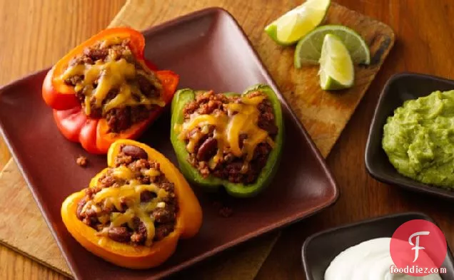 Mexican Beef- and Bean-Stuffed Peppers