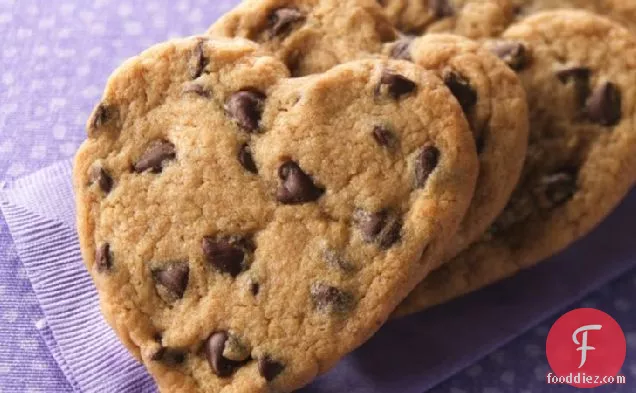 Chocolate Chip Heart Cookies