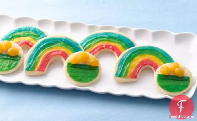 Rainbow and Pot of Gold Cookies