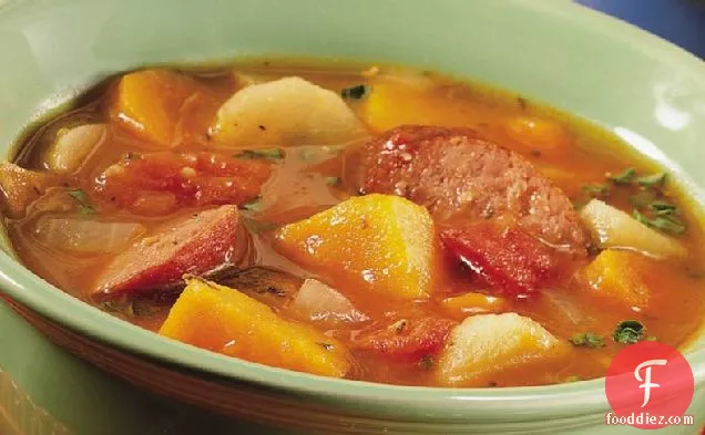 Slow-Cooker Winter Root Veggie and Sausage Casserole