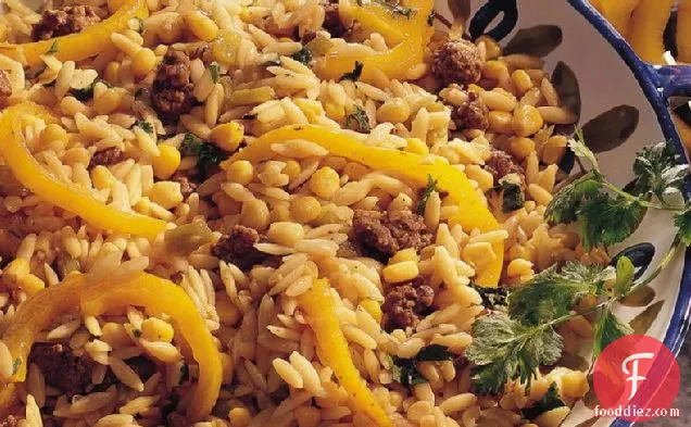 Cilantro Orzo and Beef