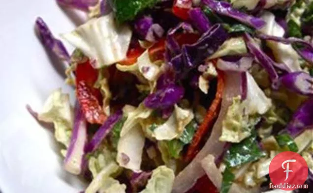Asian Inspired Slaw With Peanut Vinaigrette