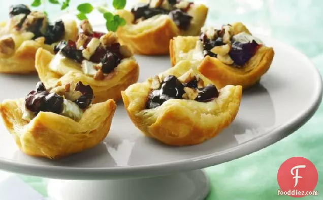 Camembert and Cherry Pastry Puffs