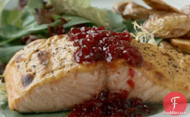 Mustard-roasted Salmon With Ligonberry Sauce