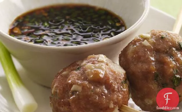 Vietnamese Meatball Skewers with Dipping Sauce