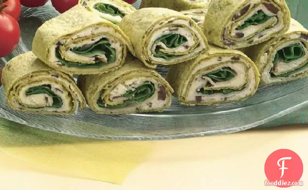 Greek Spinach-Turkey Wraps