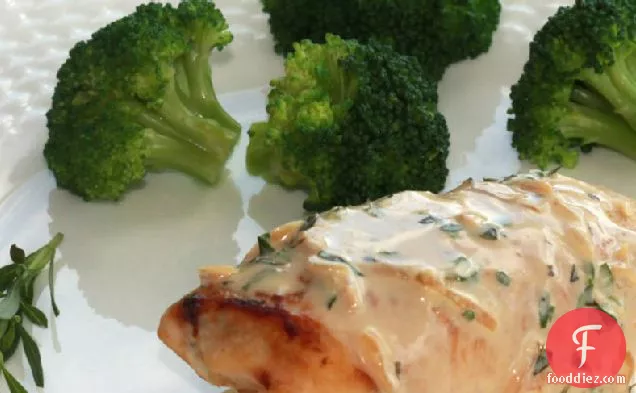 Shrimp-Filled Chicken Breasts in Champagne Sauce