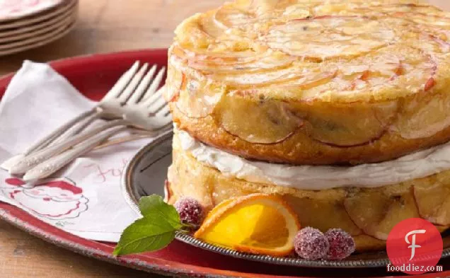 Upside-Down Apple Cake with Whiskey-Soaked Fruit