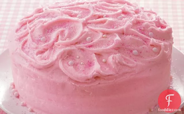 गुलाबी शैंपेन परत केक