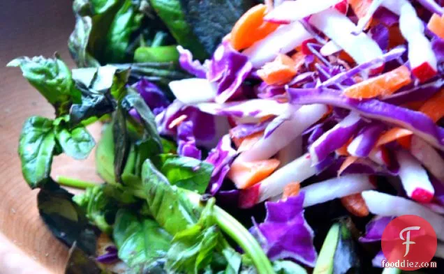 Purple Slaw Salad With Maple Vinegar Dressing