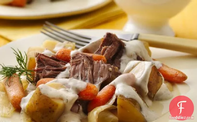 Slow-Cooker Pot Roast with Creamy Dill Sauce