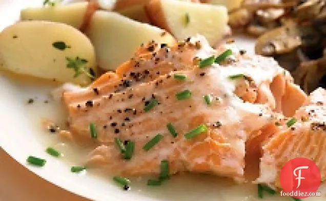 Roasted Salmon With White-wine Sauce