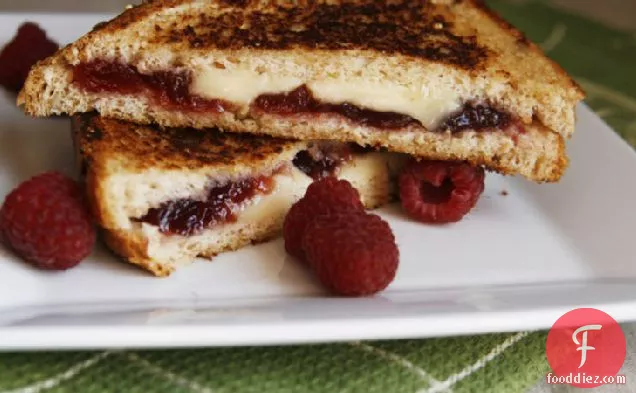 Raspberry, Brie and Blue Grilled Cheese