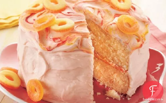 Peach Cake with Sour Peach Frosting