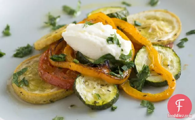 Roasted Summer Vegetable Salad with Ricotta