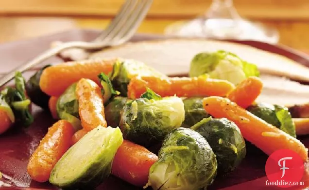 Honey-Lemon Brussels Sprouts and Carrots