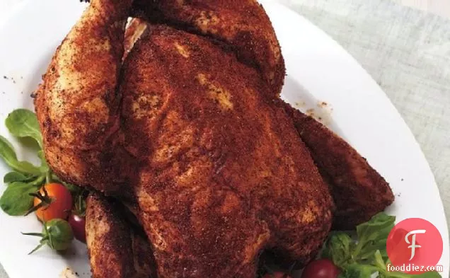 ग्रील्ड बीयर-मसालेदार मिर्च रगड़ के साथ चिकन कर सकते हैं