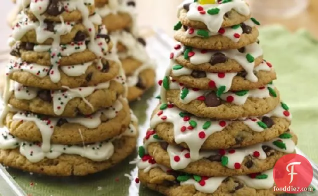Holiday Tree Cookie Stacks