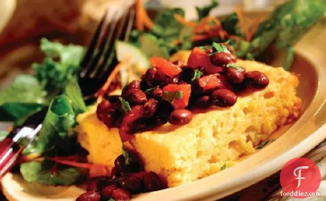 Triple-Corn Squares with Bean Sauce