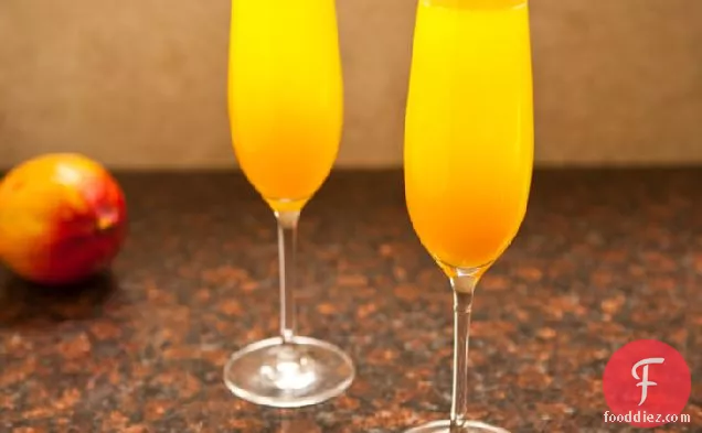 Mango-Peach Champagne Cocktail