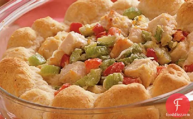 Hot Turkey Salad with Rosemary Biscuits
