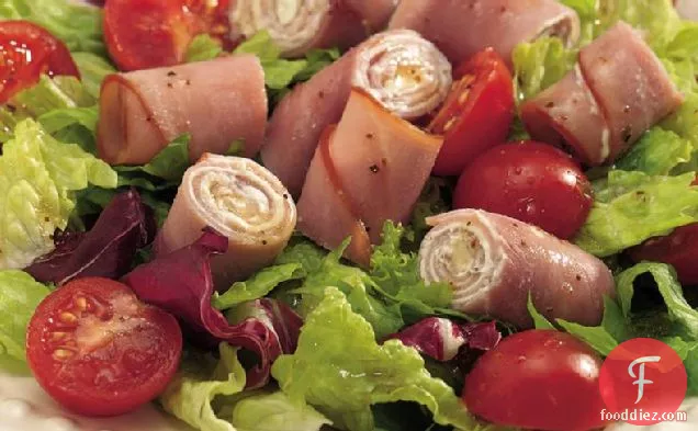 Ham and Garlic Cheese Roll Salad