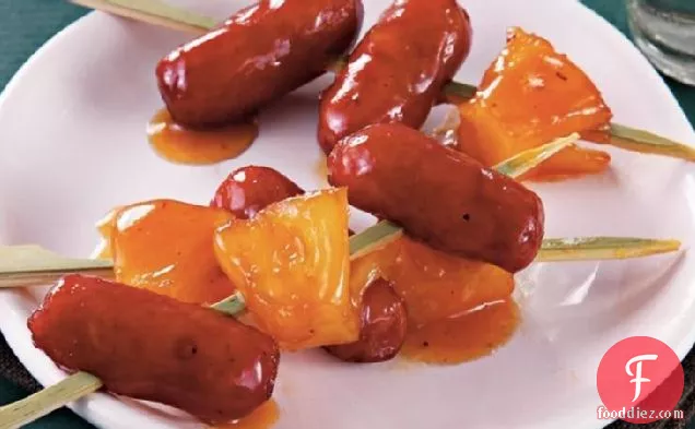 Slow-Cooker Pineapple Glazed Cocktail Sausages