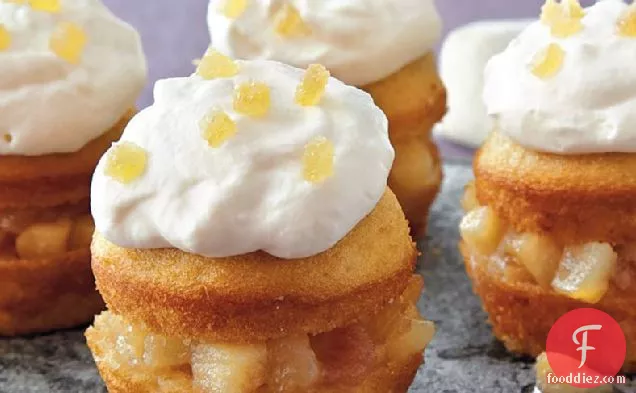 Honey Cream Pear Cupcakes