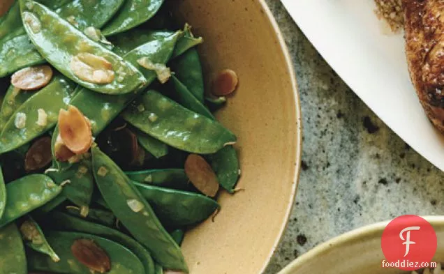 Snow Peas with Toasted Almonds
