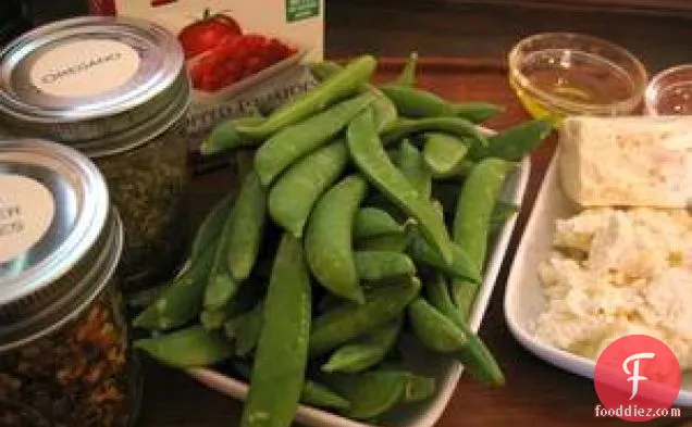 Spicy Snap Peas With Feta
