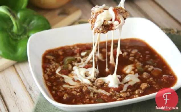 धीमी कुकर भरवां काली मिर्च का सूप